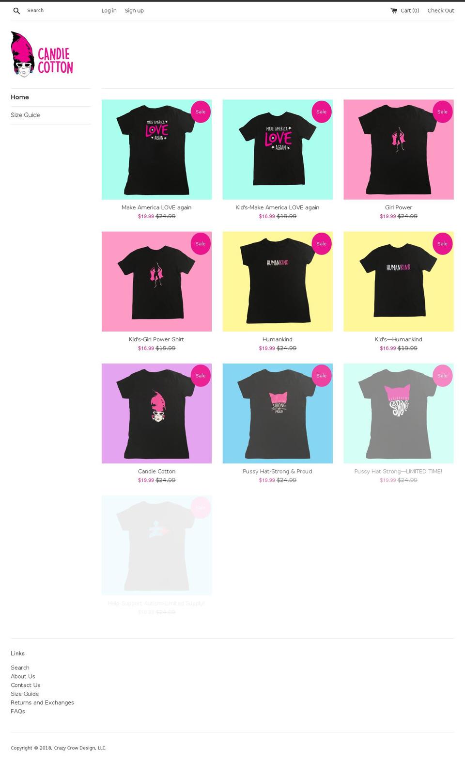 candiecotton.com — Shopify storefront screenshot