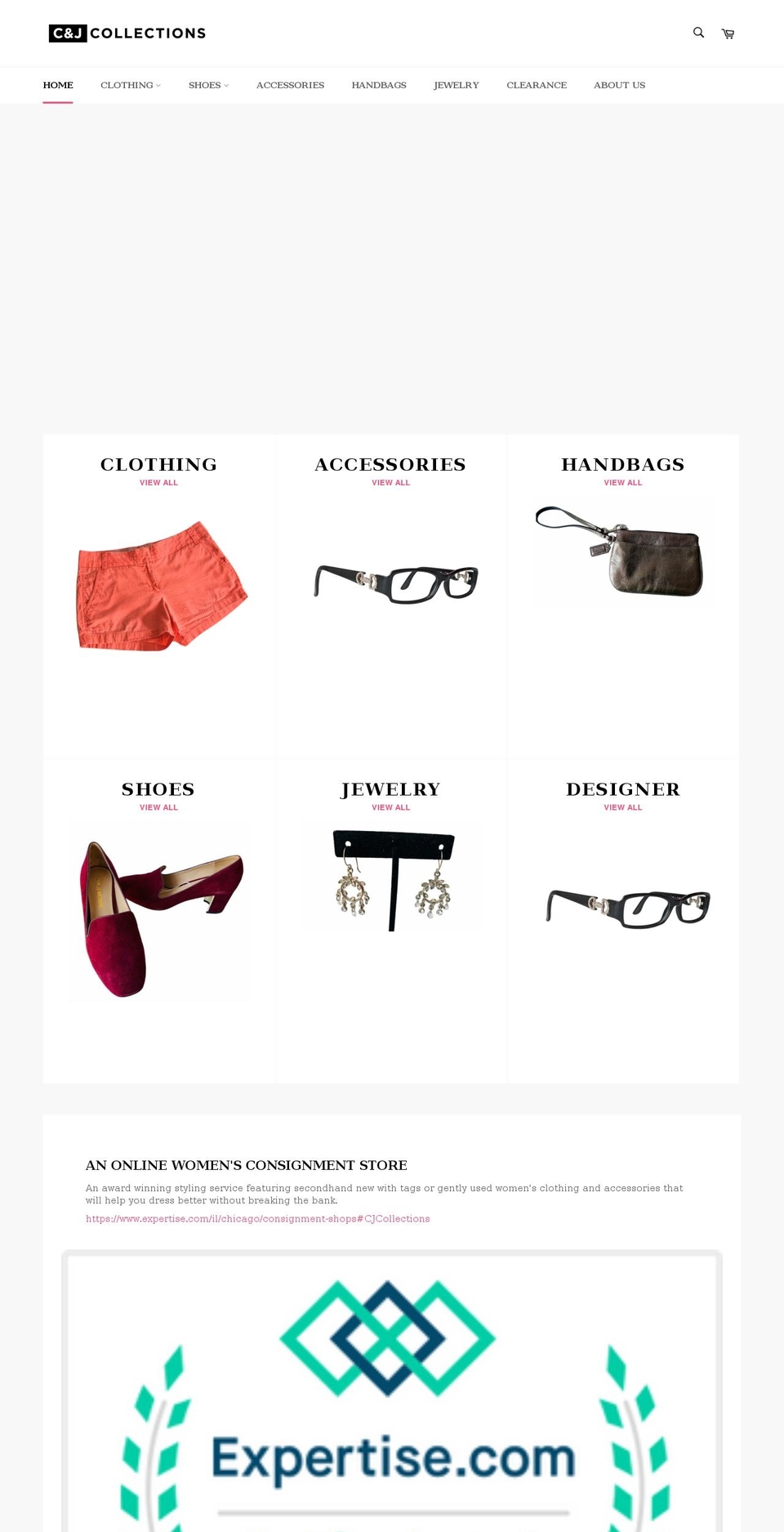 candjcollections.com shopify website screenshot