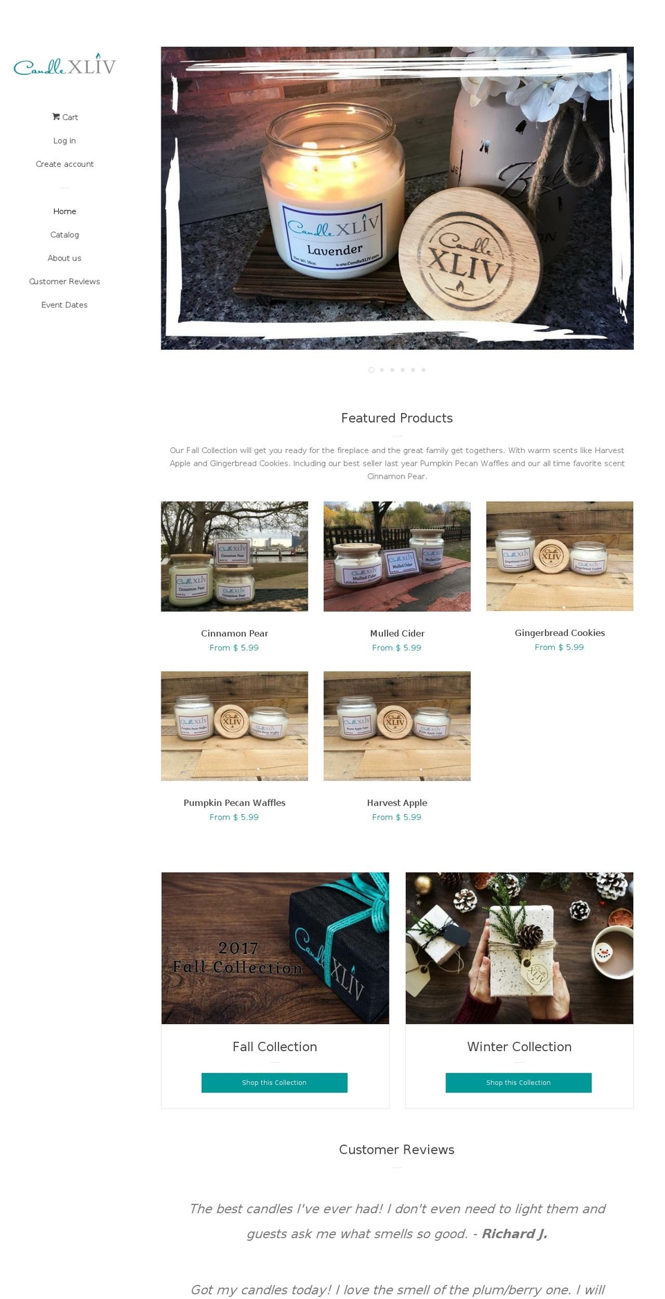 candle44.com — Shopify storefront screenshot