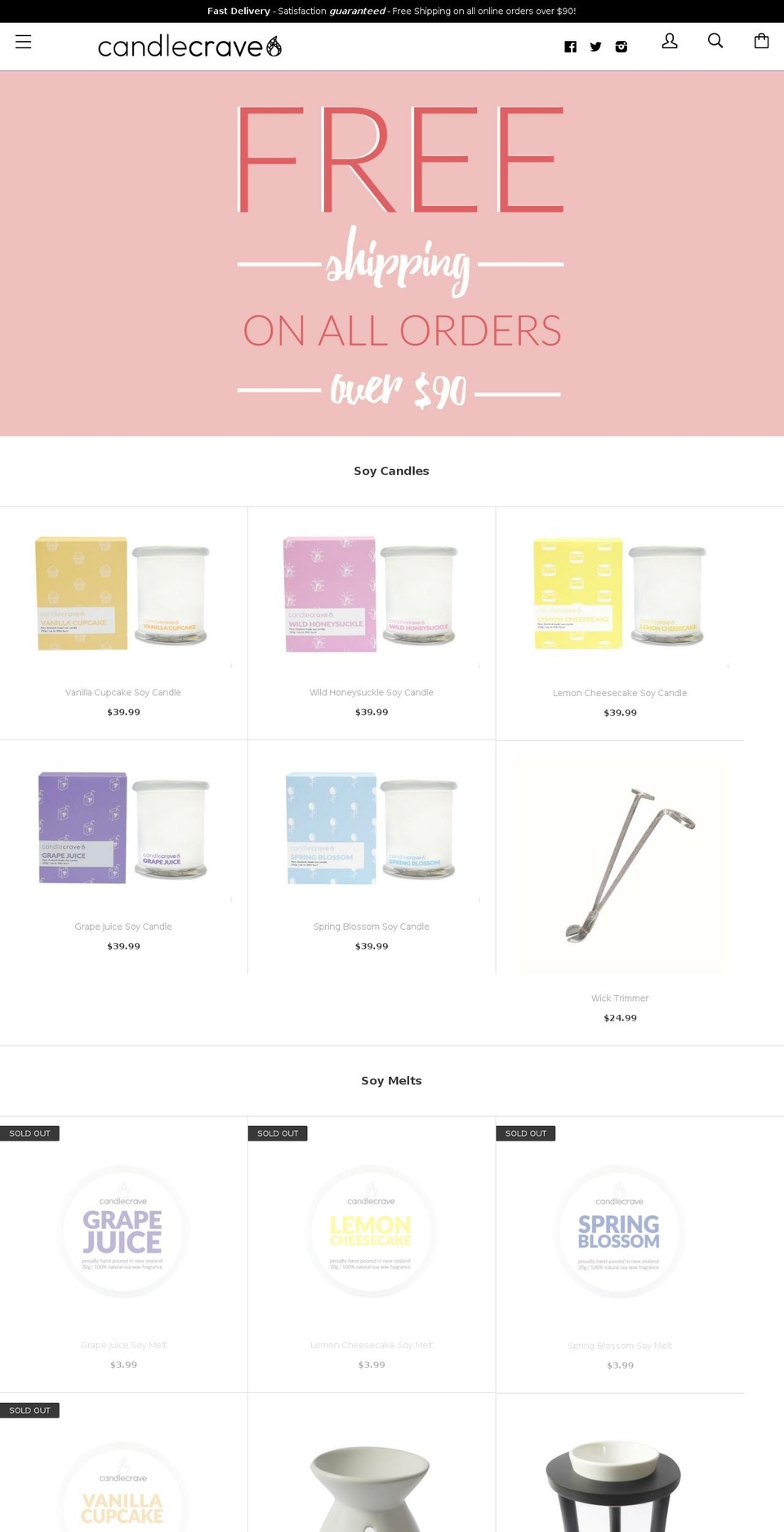 candlecrave.com shopify website screenshot