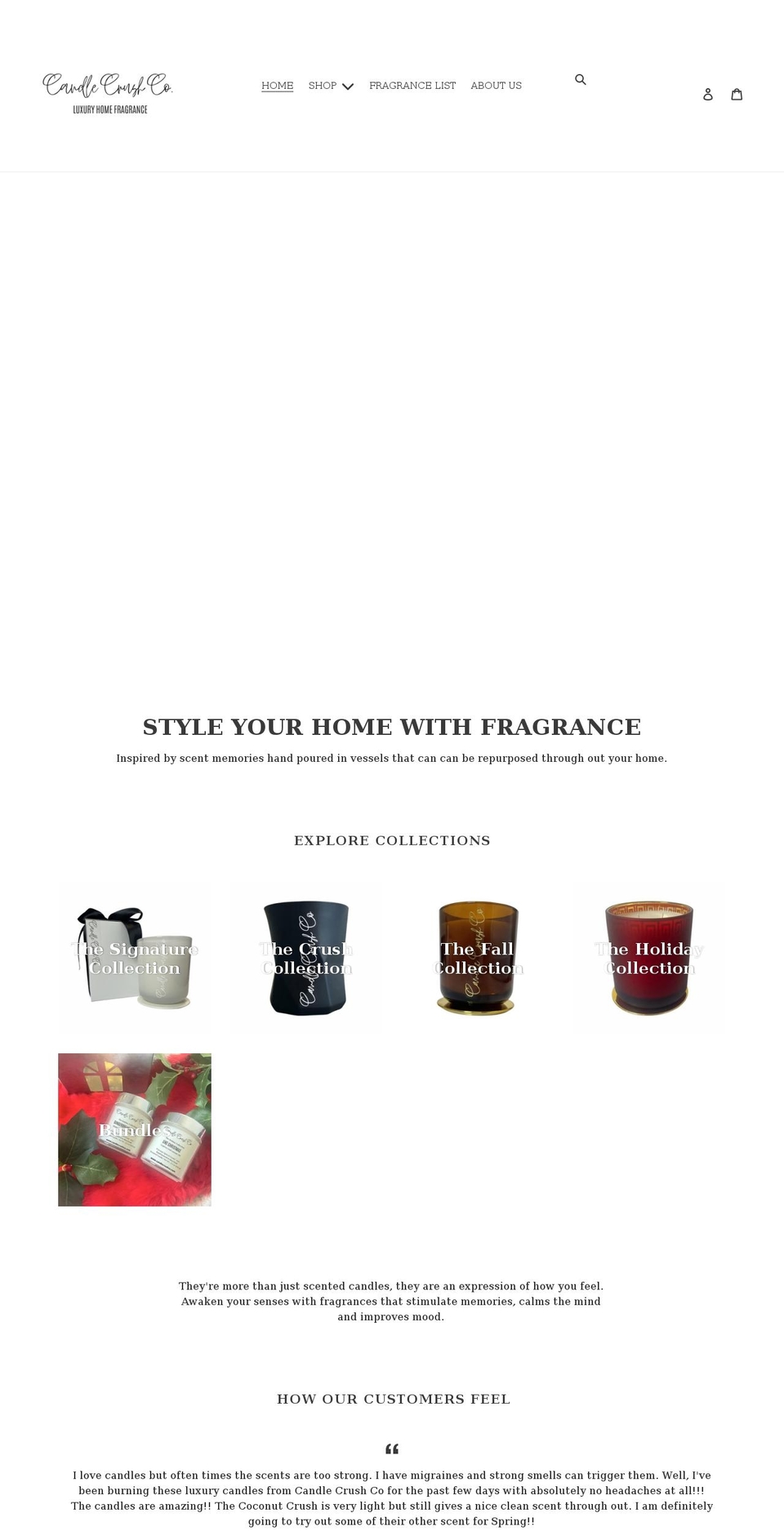 candlecrushco.com shopify website screenshot