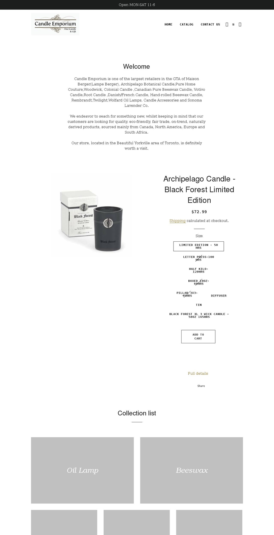 candleemporium.ca shopify website screenshot