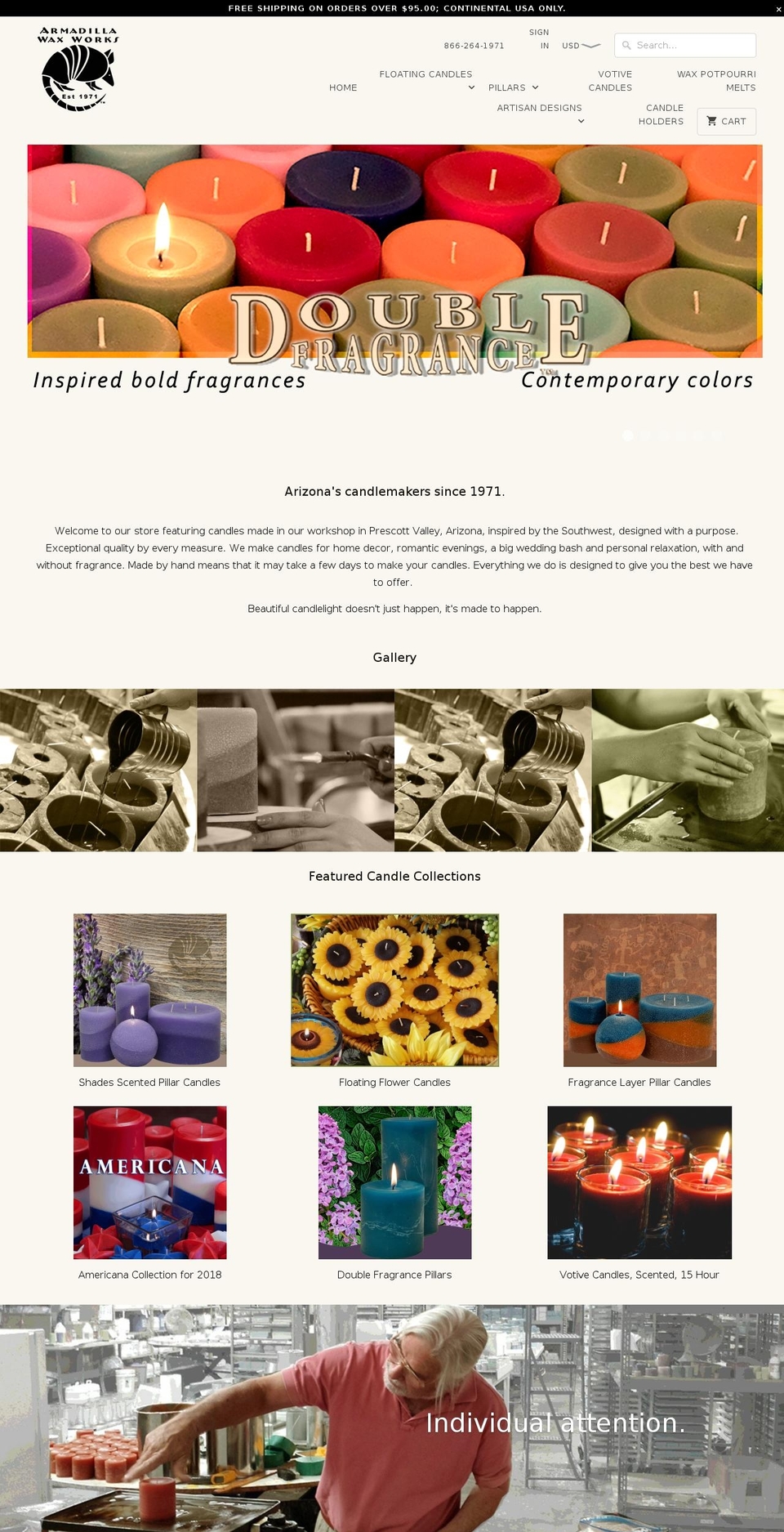 candlefactorystore.net shopify website screenshot