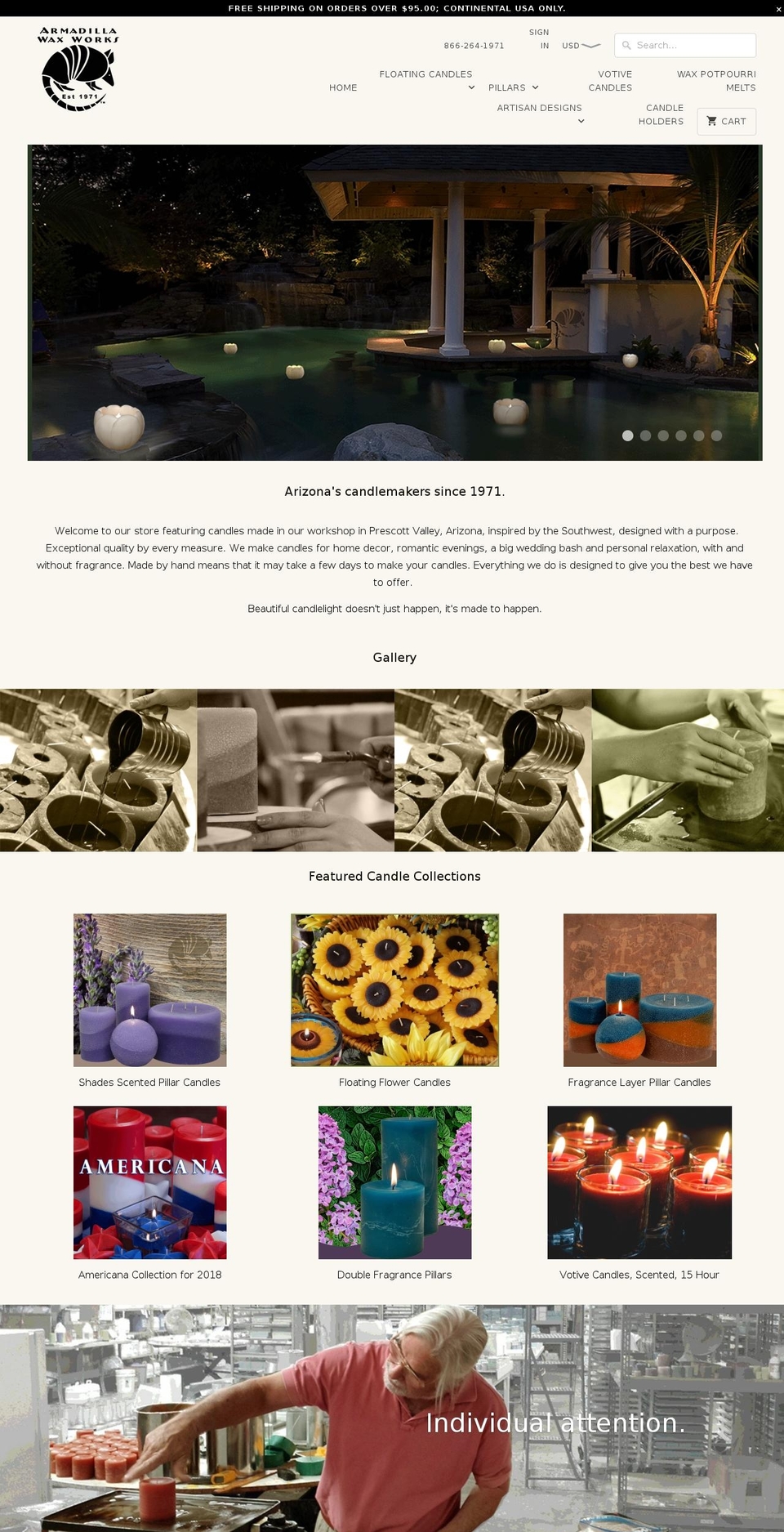candlefactorystore.org shopify website screenshot