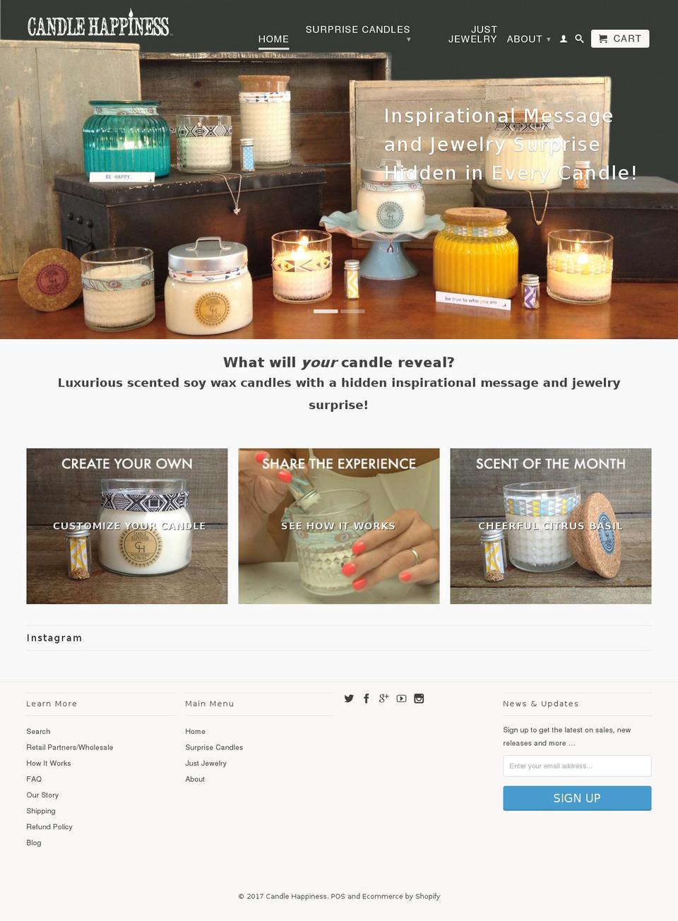 candlehappiness.com shopify website screenshot