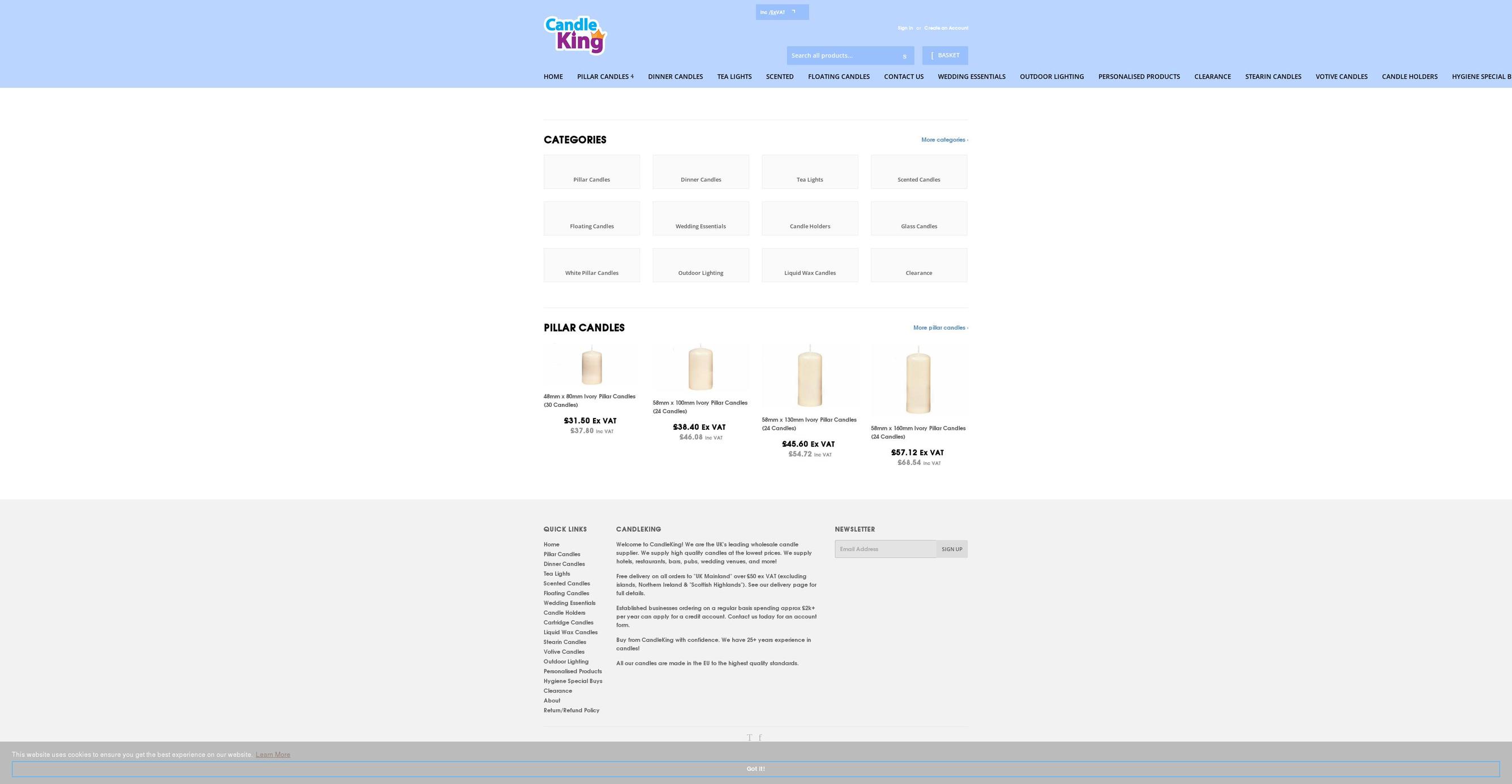 candleking.co.uk shopify website screenshot