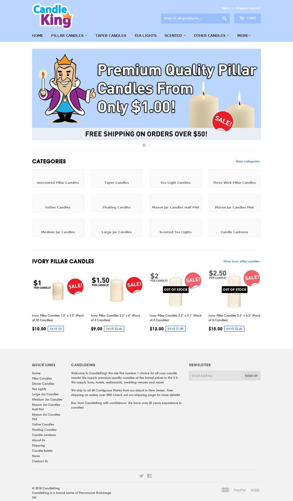 candlekingusa.com — Shopify storefront screenshot