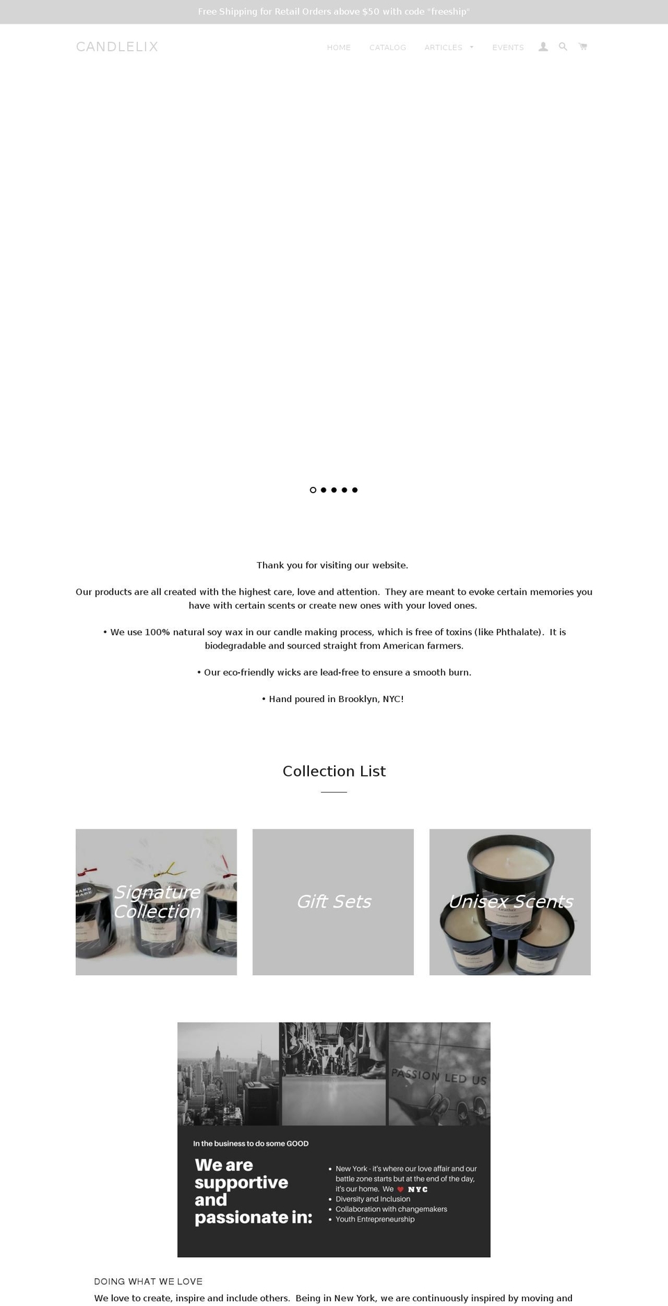 candlelix.com — Shopify storefront screenshot