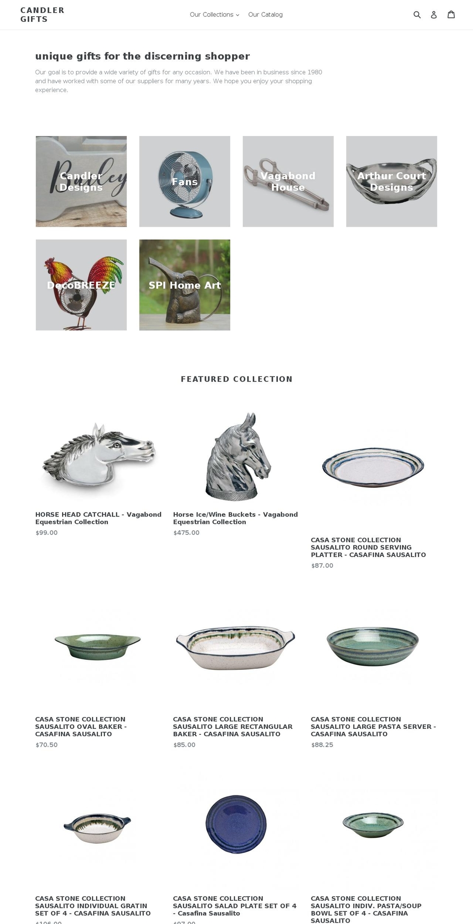 candlergifts.com — Shopify storefront screenshot