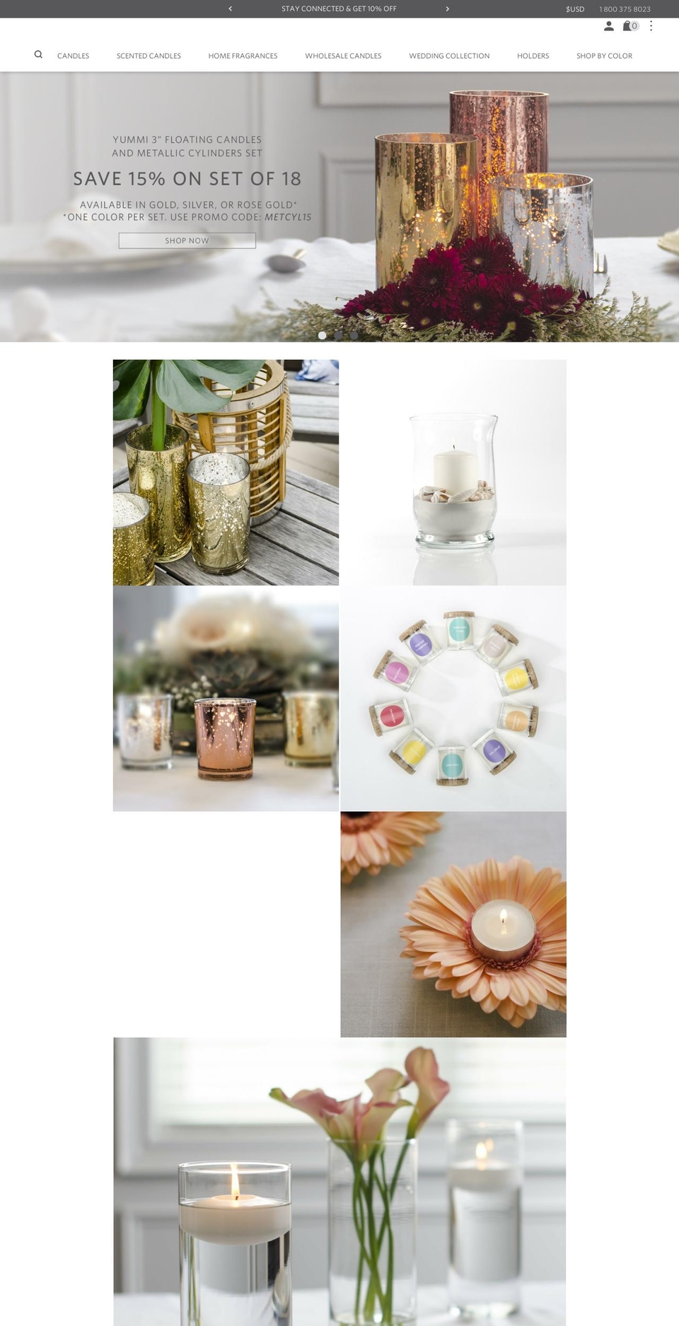 US Live Theme May 31 Shopify theme site example candlesandaccessories.com