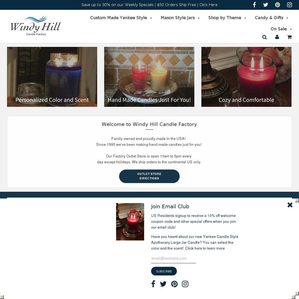 candlesandcandy.com shopify website screenshot