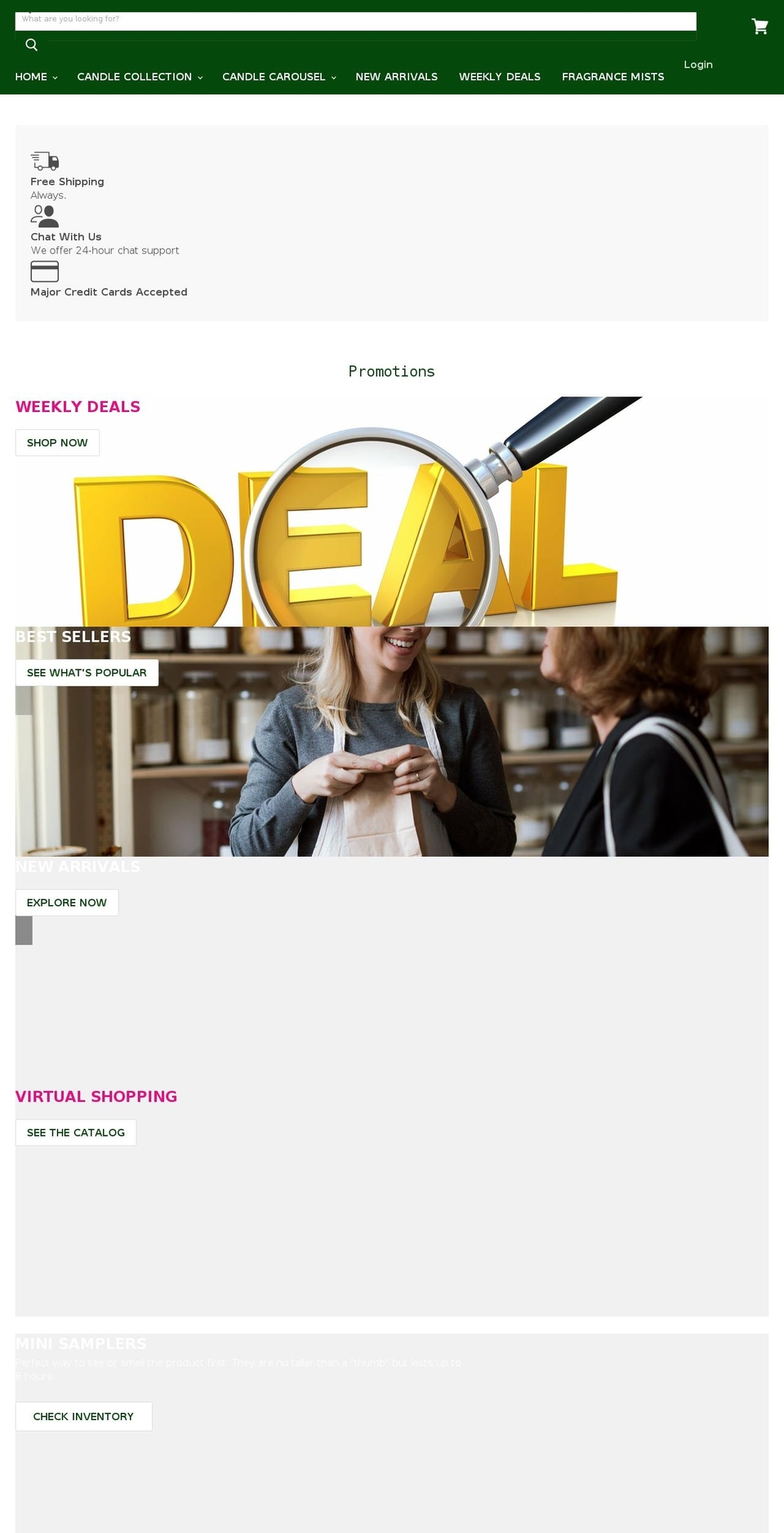 candlesbygreenpapaya.com — Shopify storefront screenshot