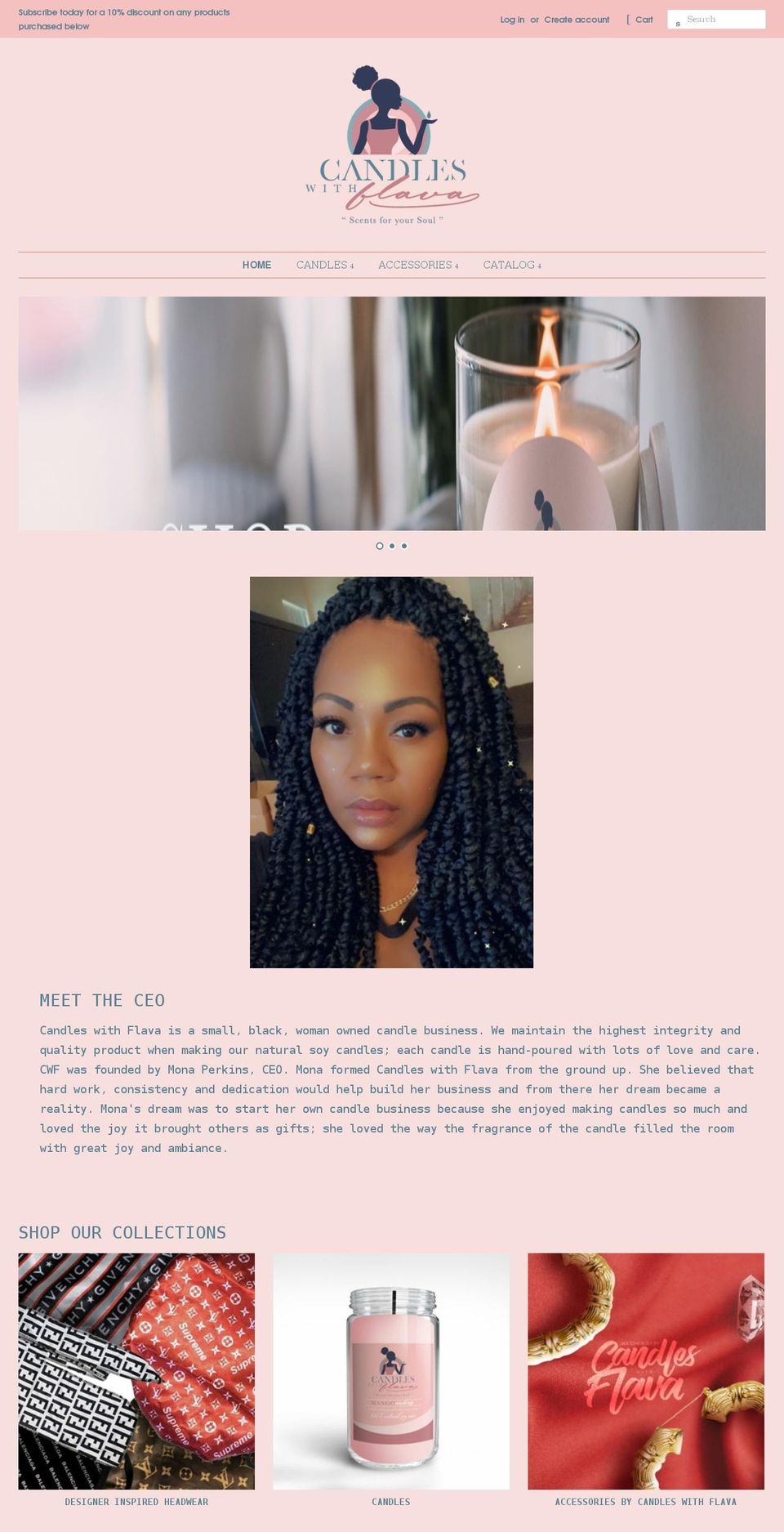 candleswithflava.com shopify website screenshot