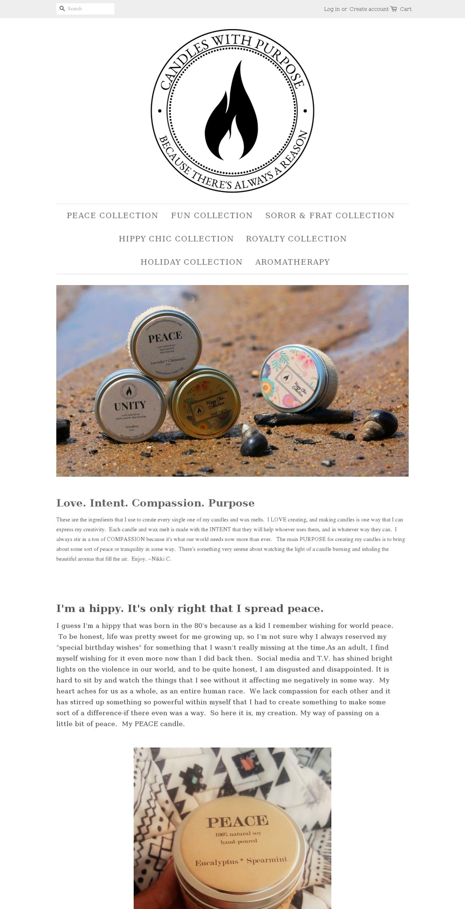 candleswithpurpose.com — Shopify storefront screenshot
