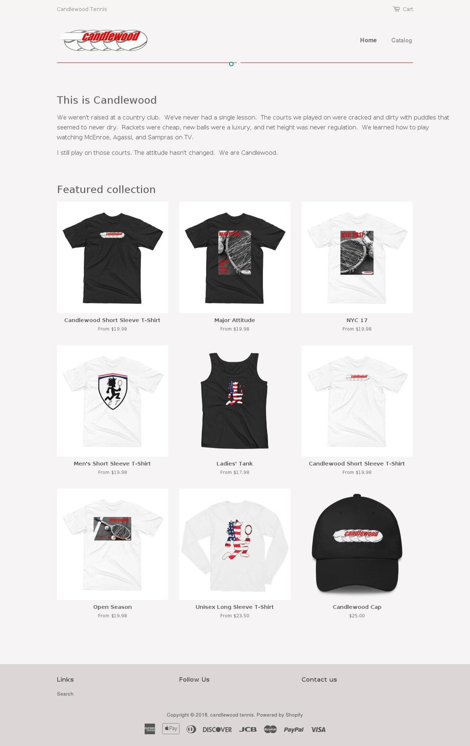 candlewoodtennis.com — Shopify storefront screenshot