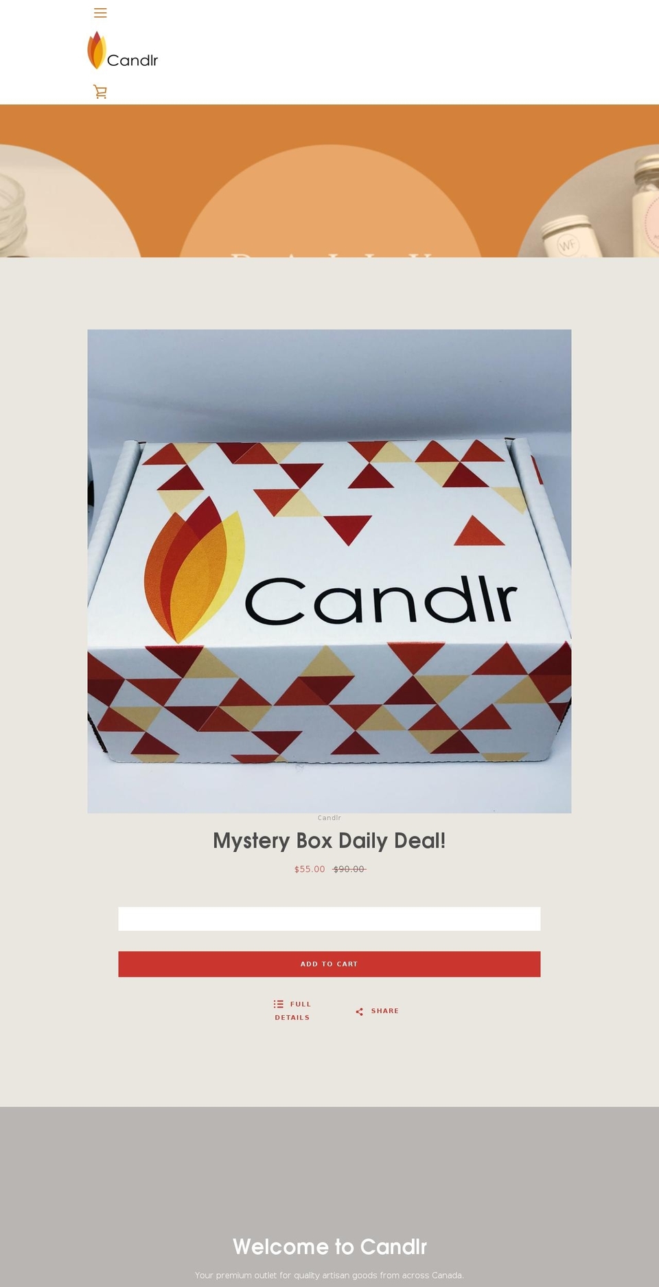 candlr.com — Shopify storefront screenshot