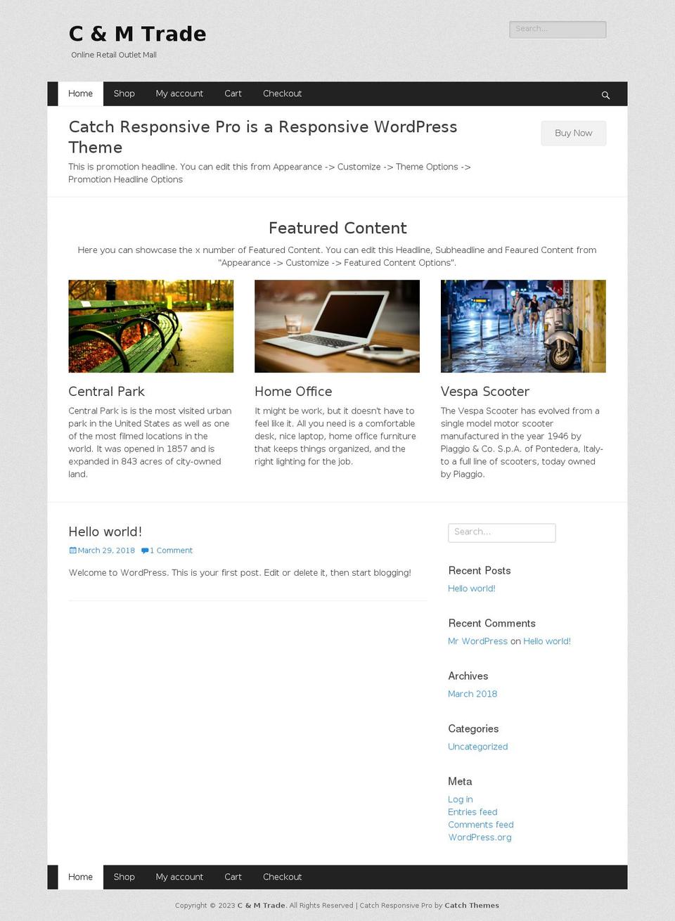 candmtrade.com shopify website screenshot
