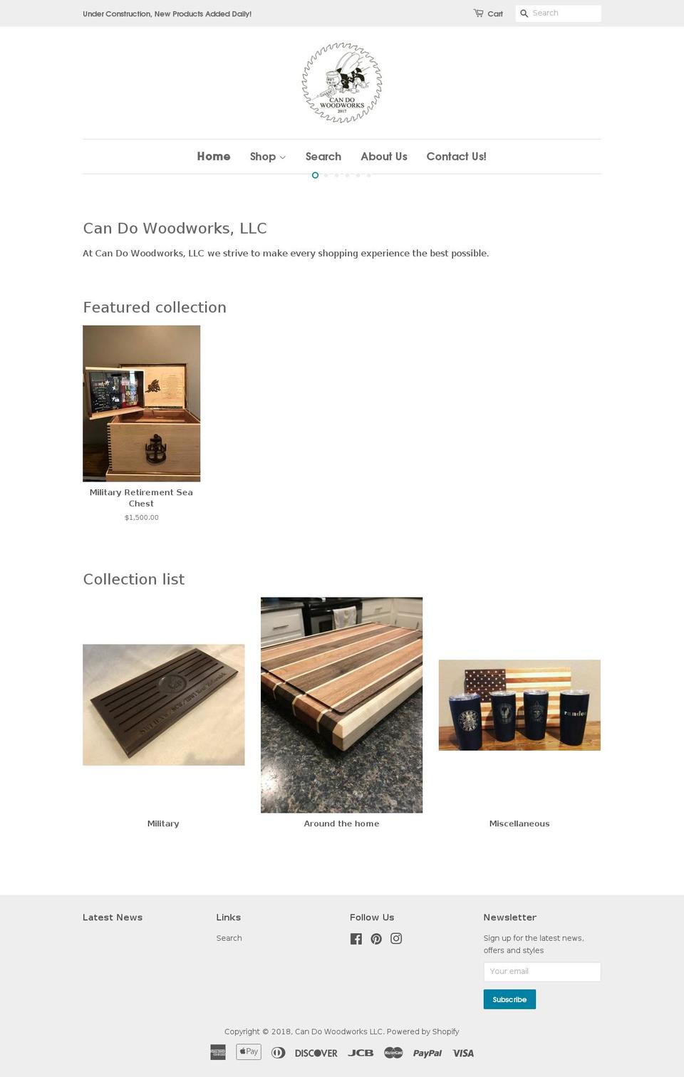 candowoodworks.com — Shopify storefront screenshot