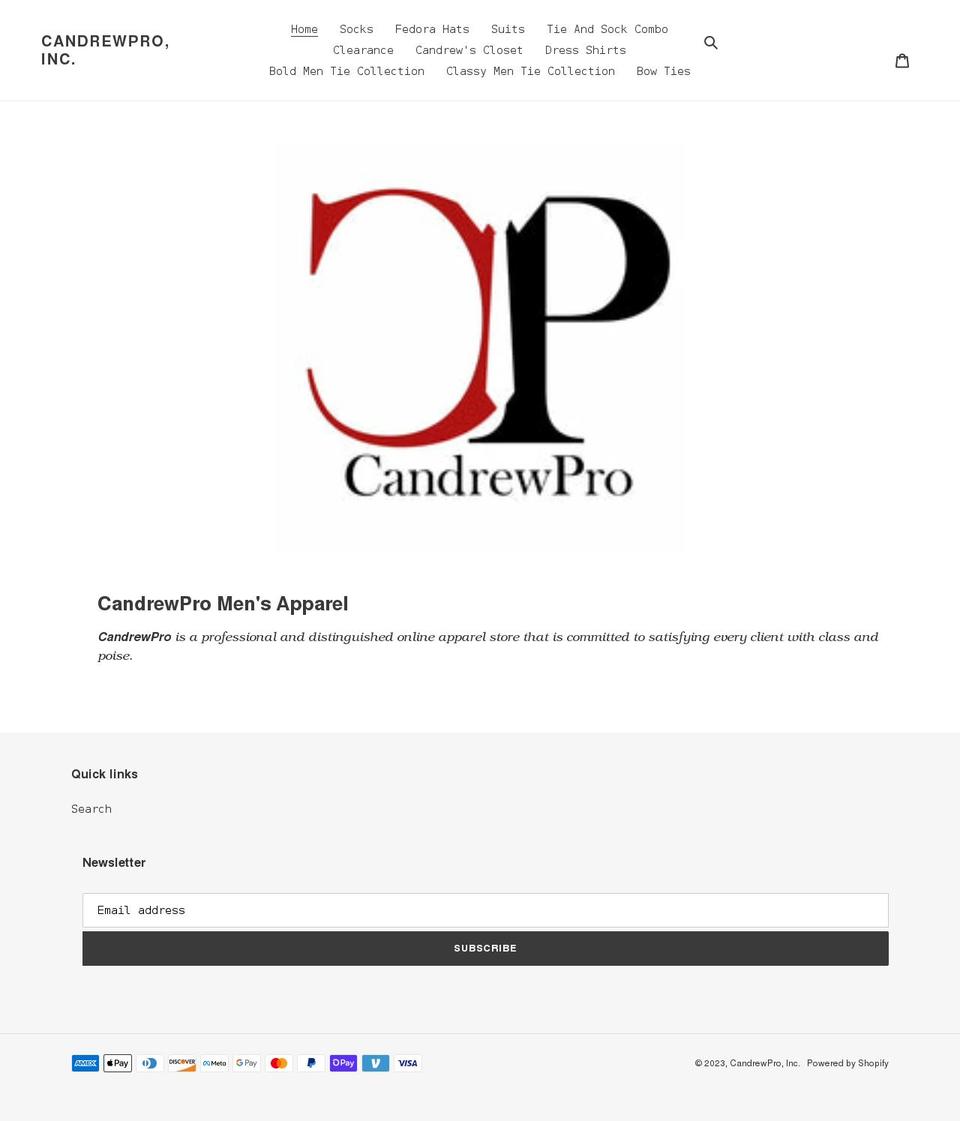 candrewpro.com shopify website screenshot