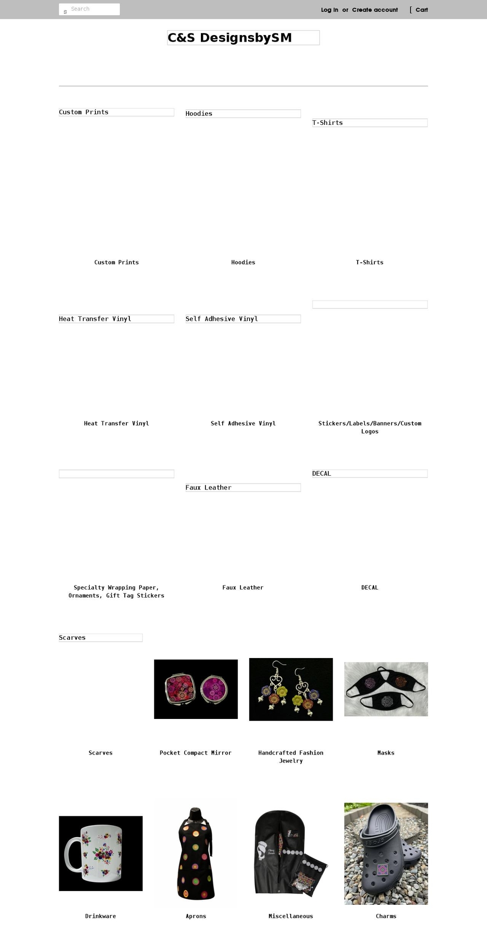 candsdesignsbysia.com shopify website screenshot