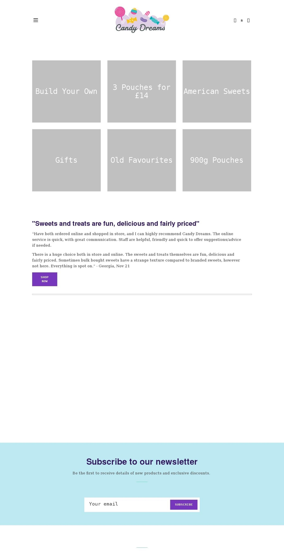 candy-dreams.com shopify website screenshot