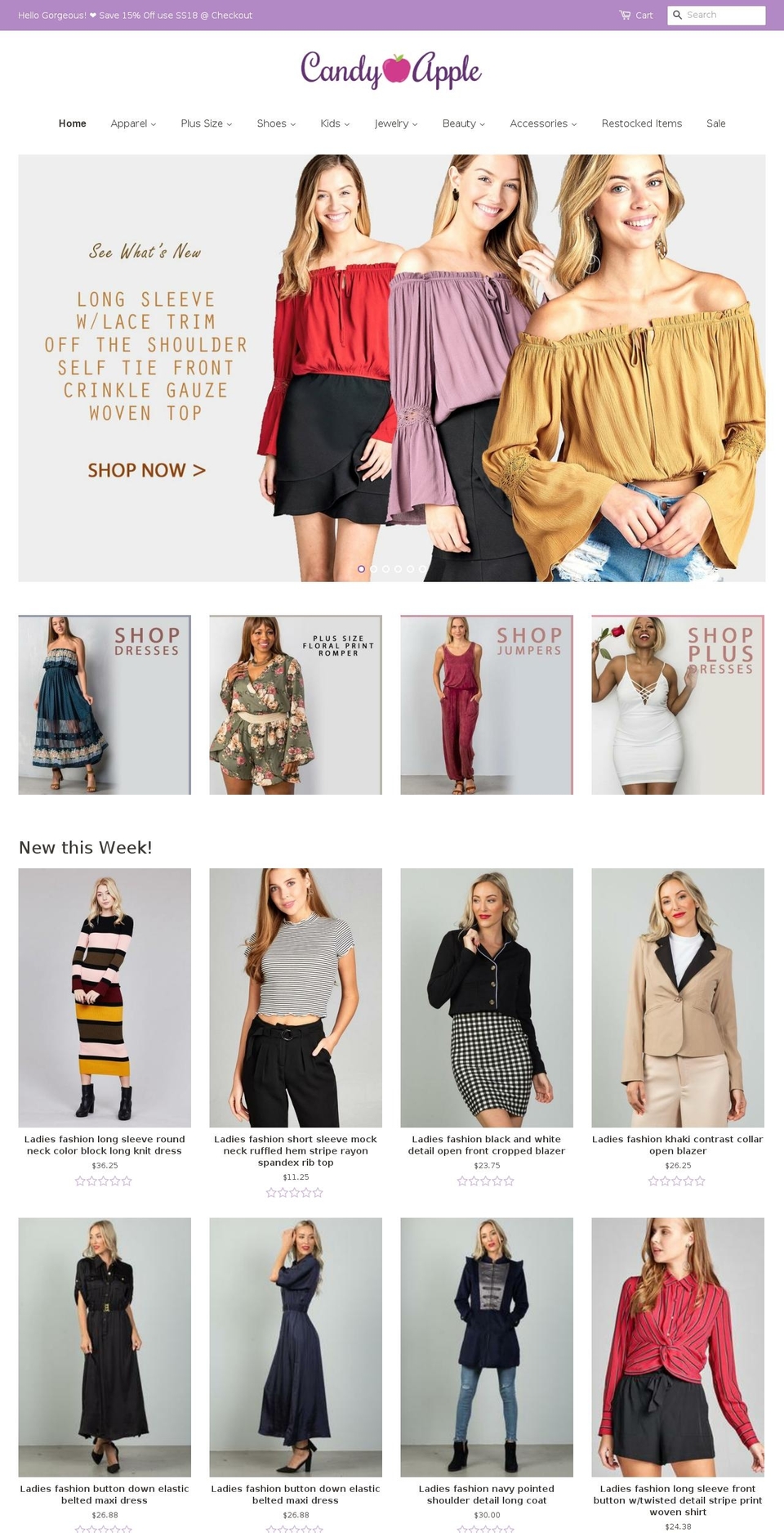 candyapplefashions.com — Shopify storefront screenshot