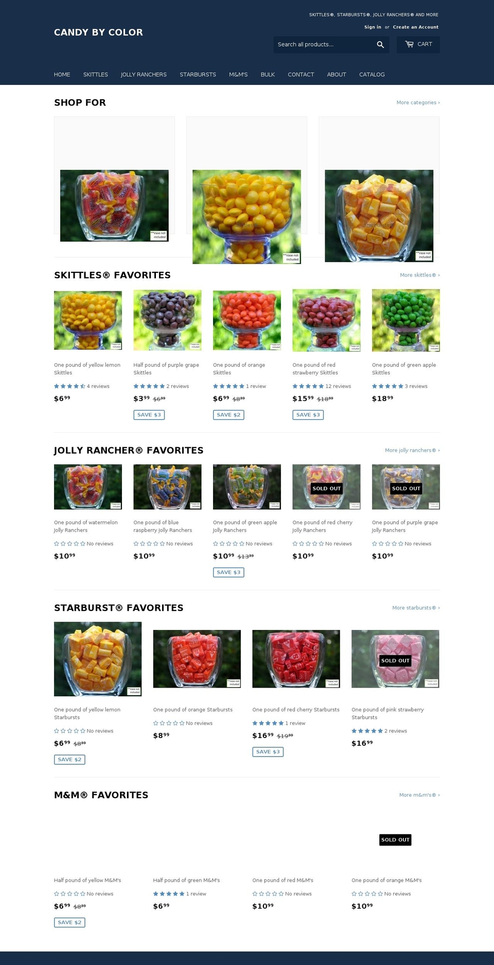 candybycolor.net shopify website screenshot