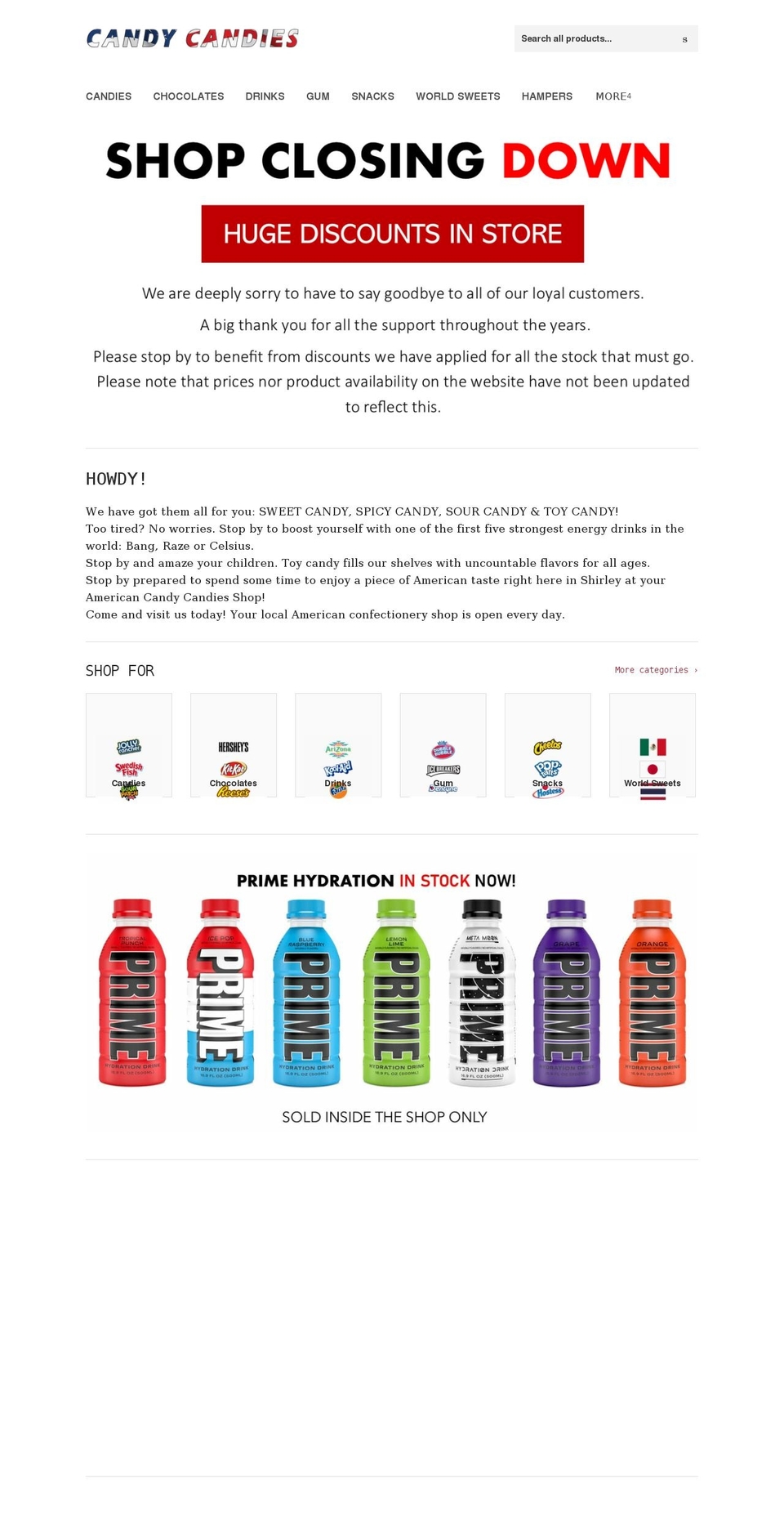 candycandies.co.uk shopify website screenshot