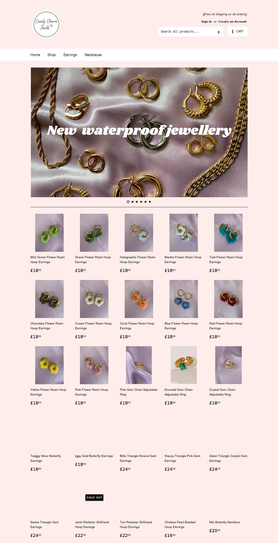 candycharmjewels.com shopify website screenshot