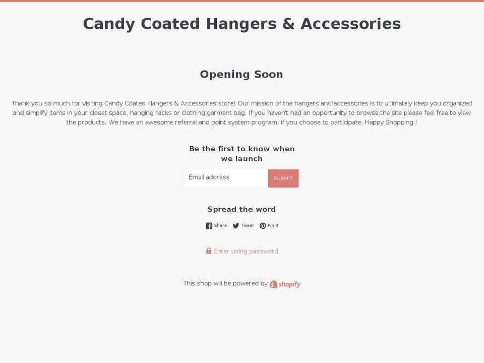 candycoatedhangers.com — Shopify storefront screenshot