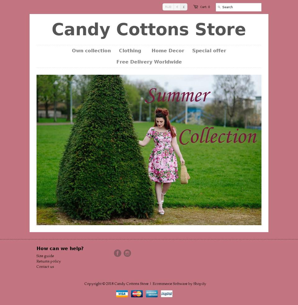 candycottonstore.com shopify website screenshot