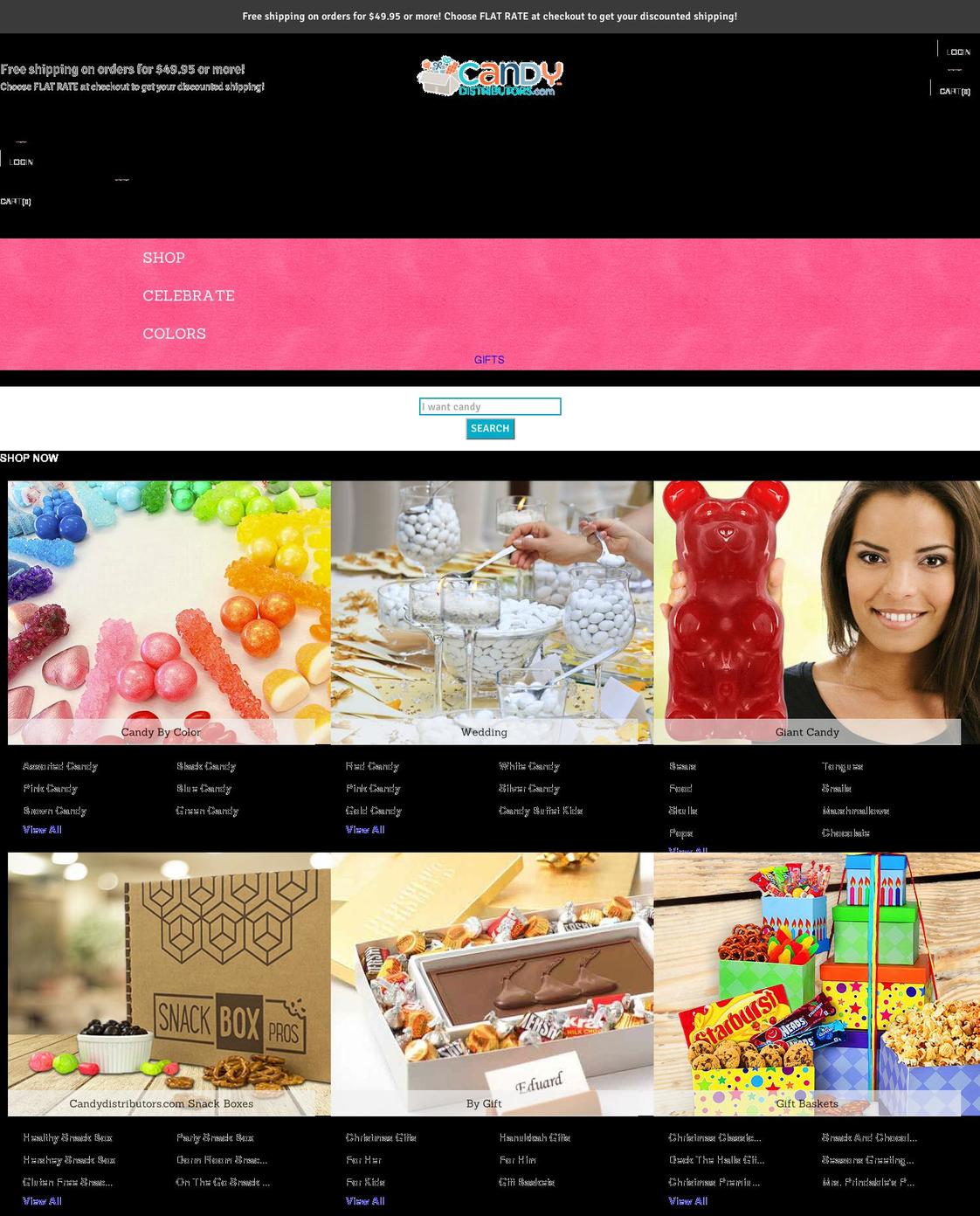candydistributors.com shopify website screenshot