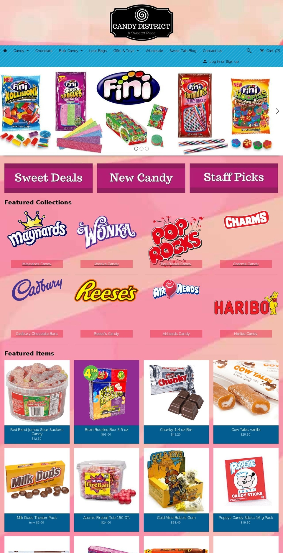 candydistrict.com shopify website screenshot