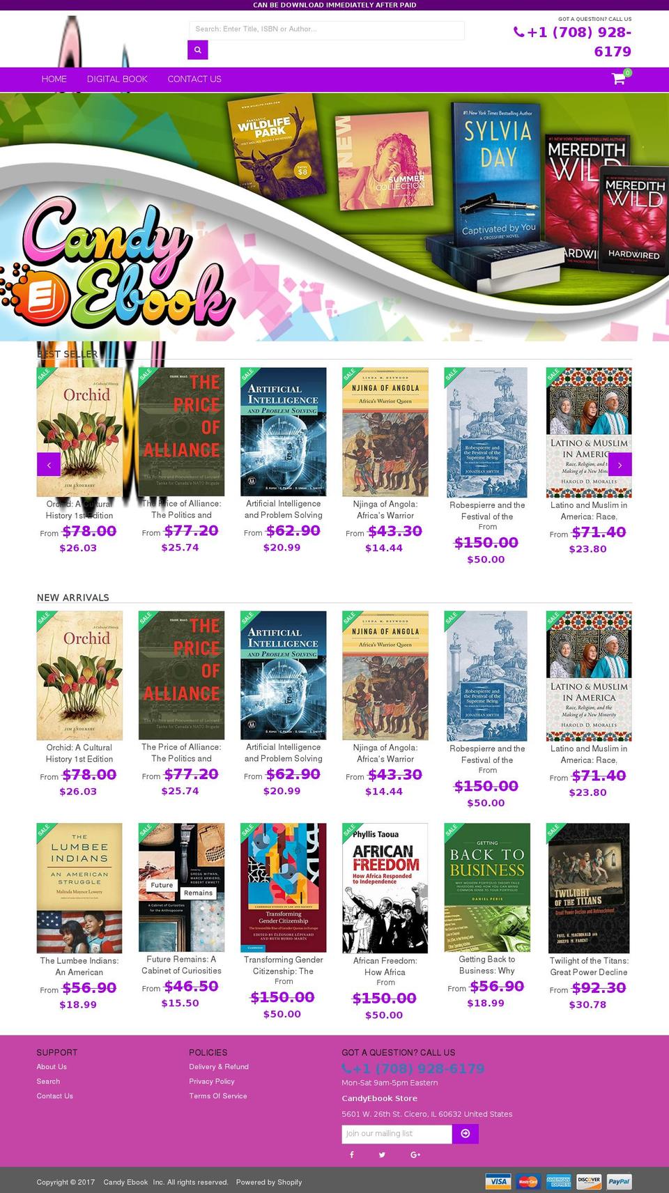 candyebook.com shopify website screenshot