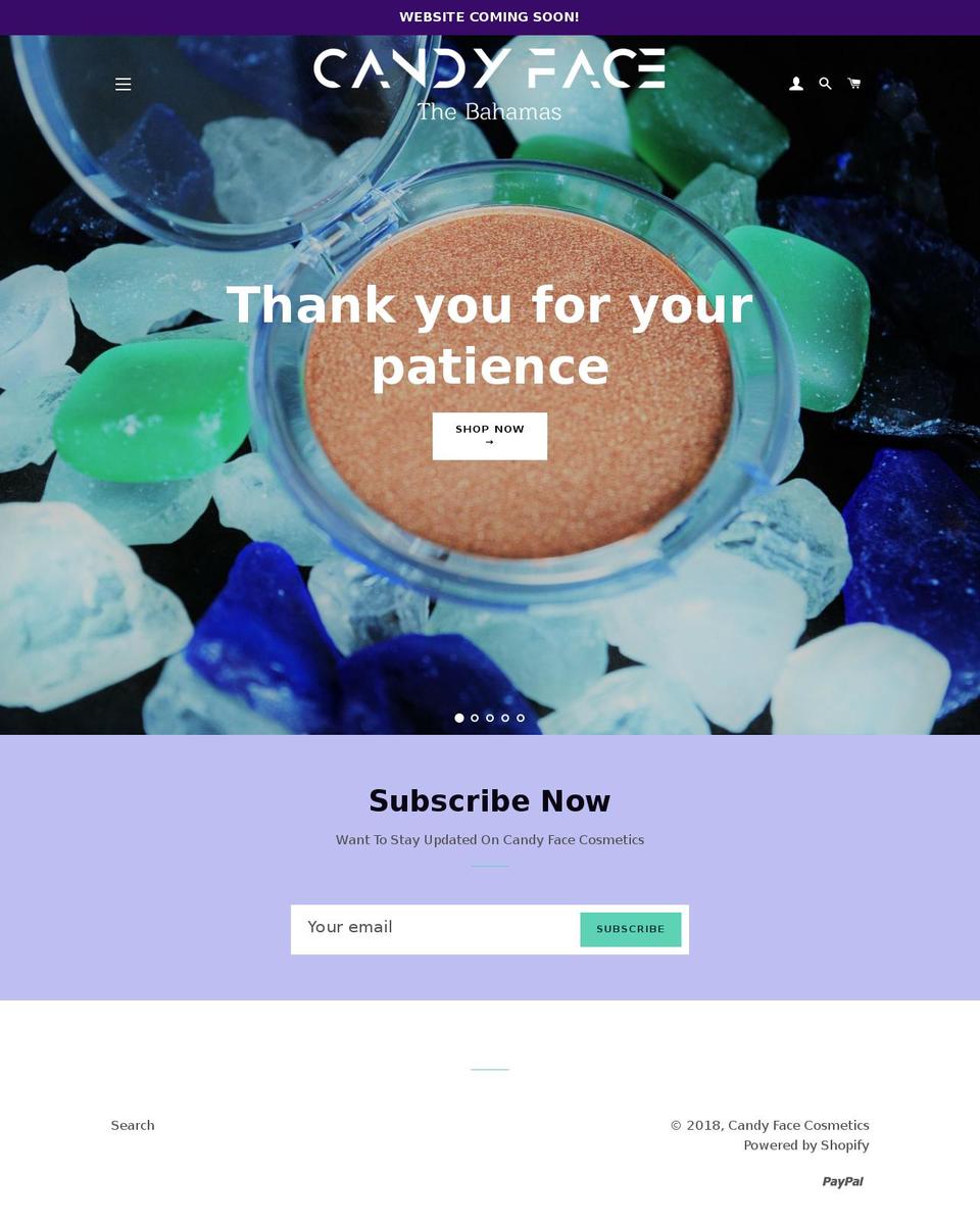 candyfacecosmetics.com — Shopify storefront screenshot