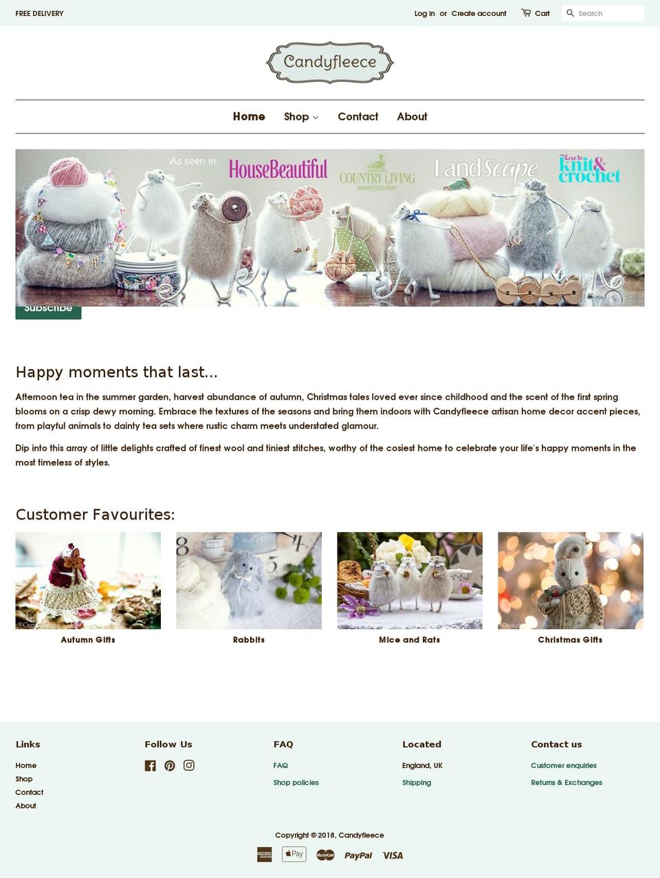 candyfleece.com — Shopify storefront screenshot