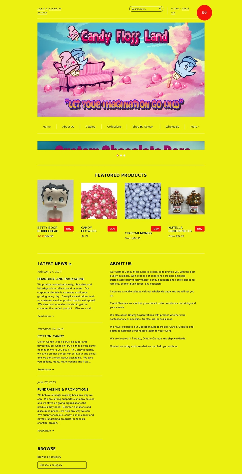 candyflossland.com shopify website screenshot