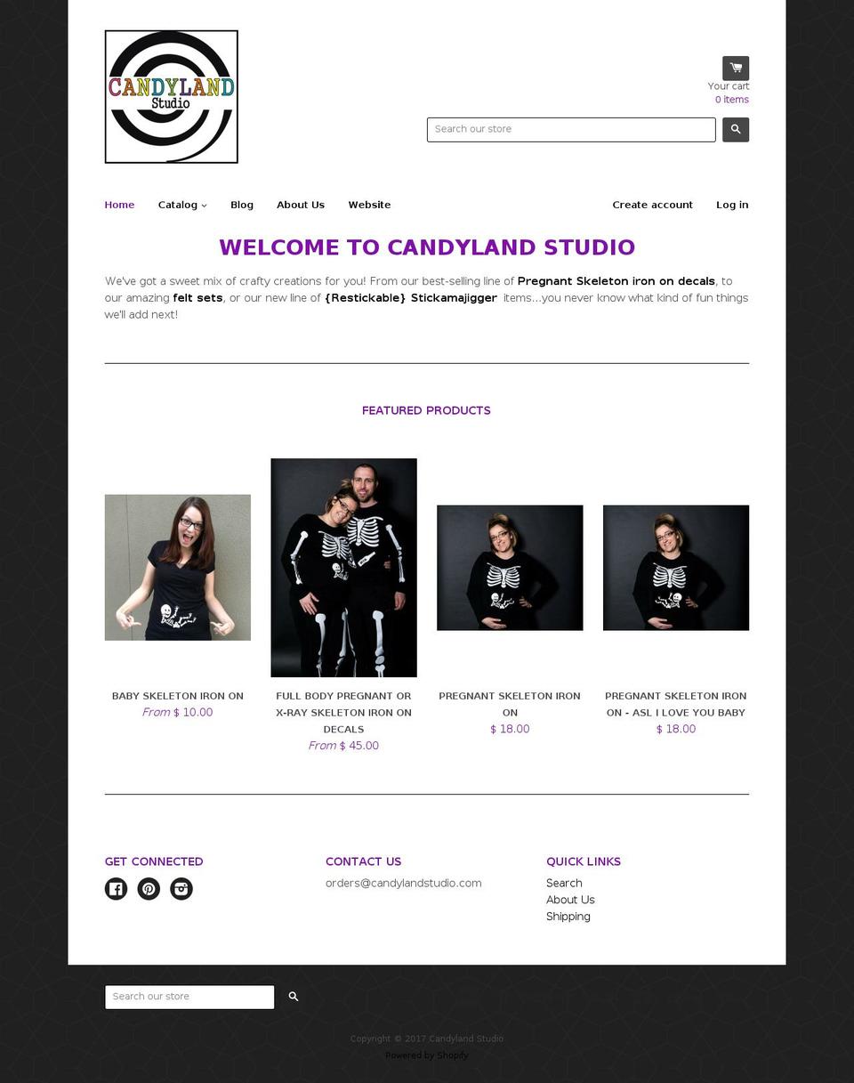 candylandstudio.com shopify website screenshot