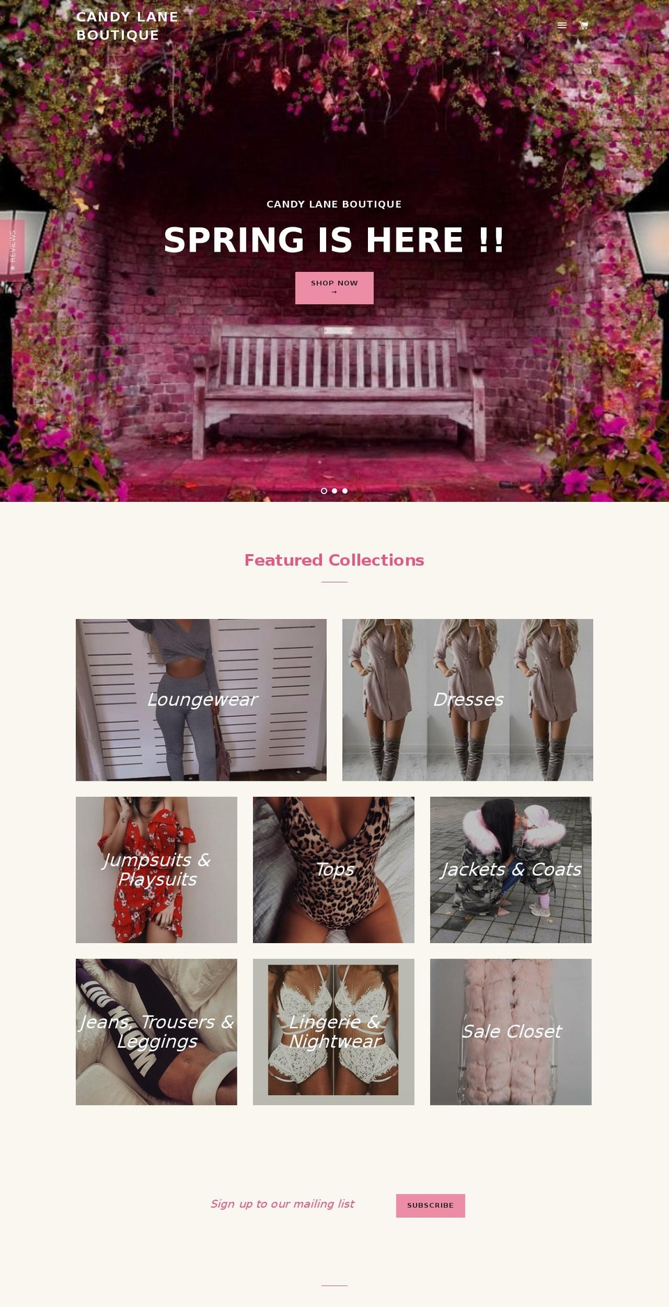 candylaneboutique.com shopify website screenshot