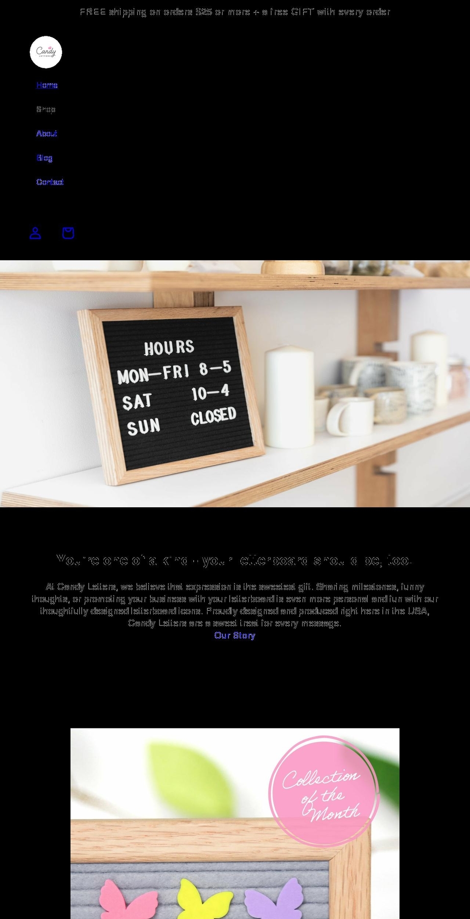 candyletters.com shopify website screenshot