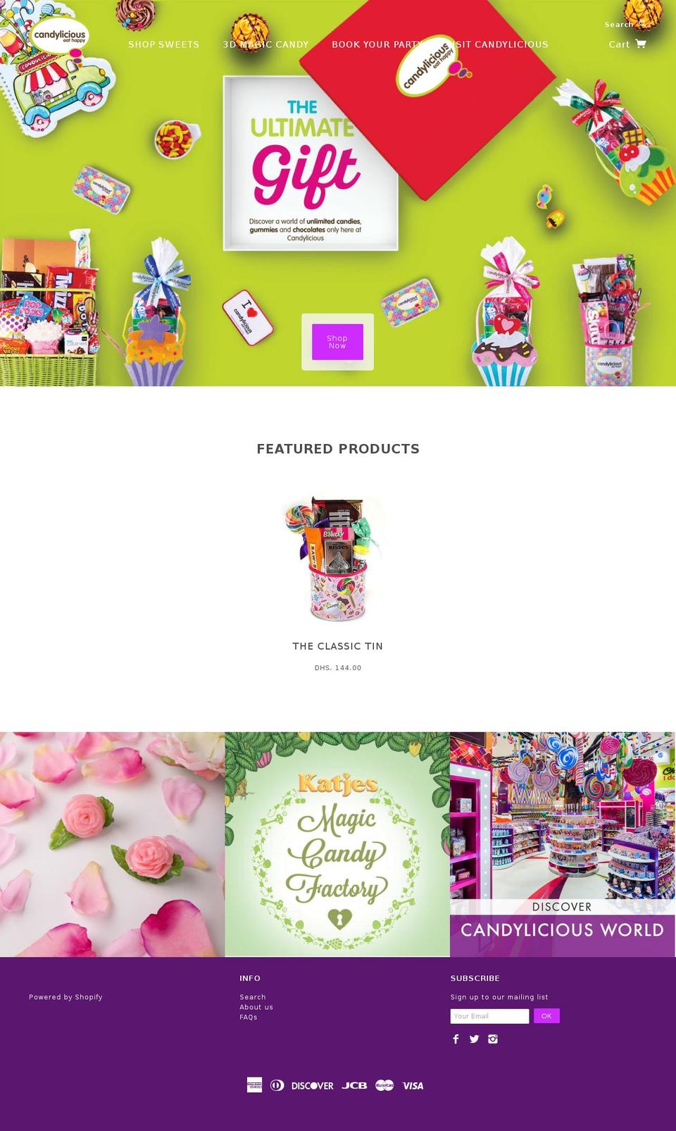candyliciousme.com shopify website screenshot