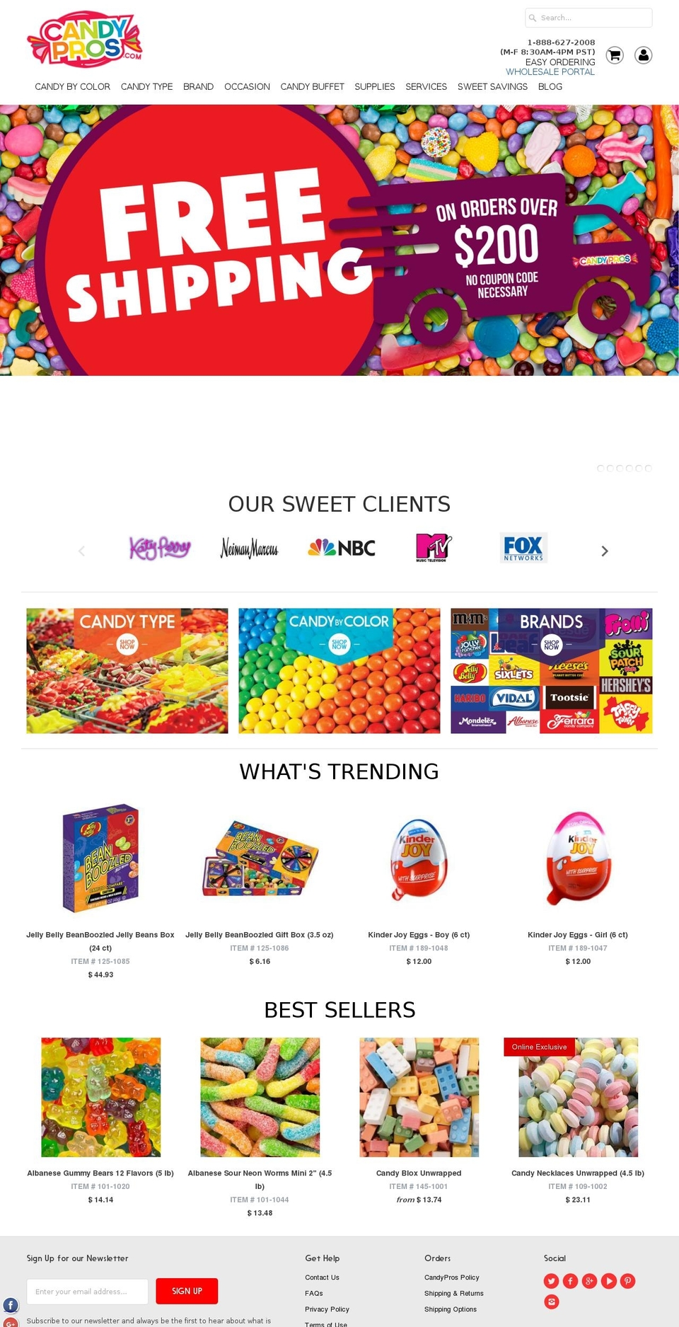 candypros.com shopify website screenshot