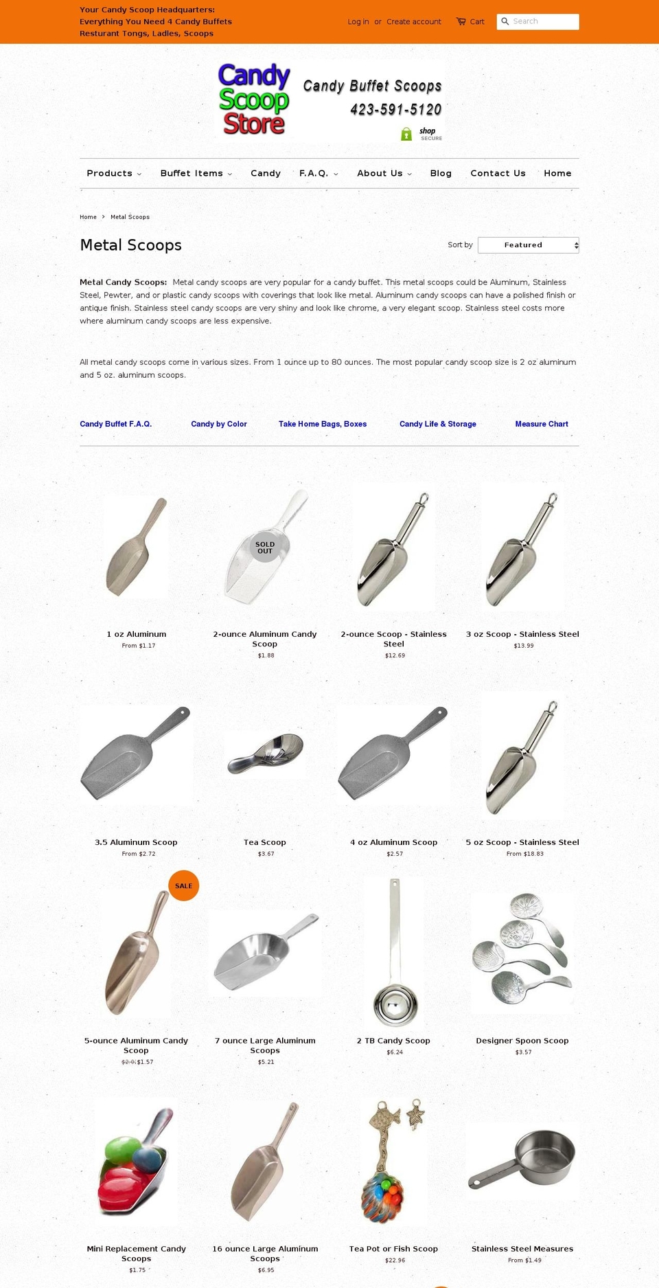 candyscoopsmetal.com — Shopify storefront screenshot