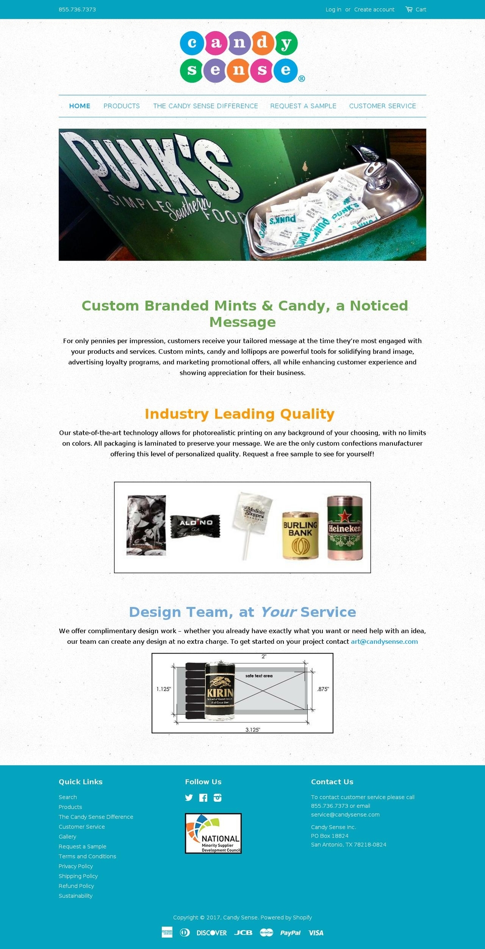 candysense.com shopify website screenshot