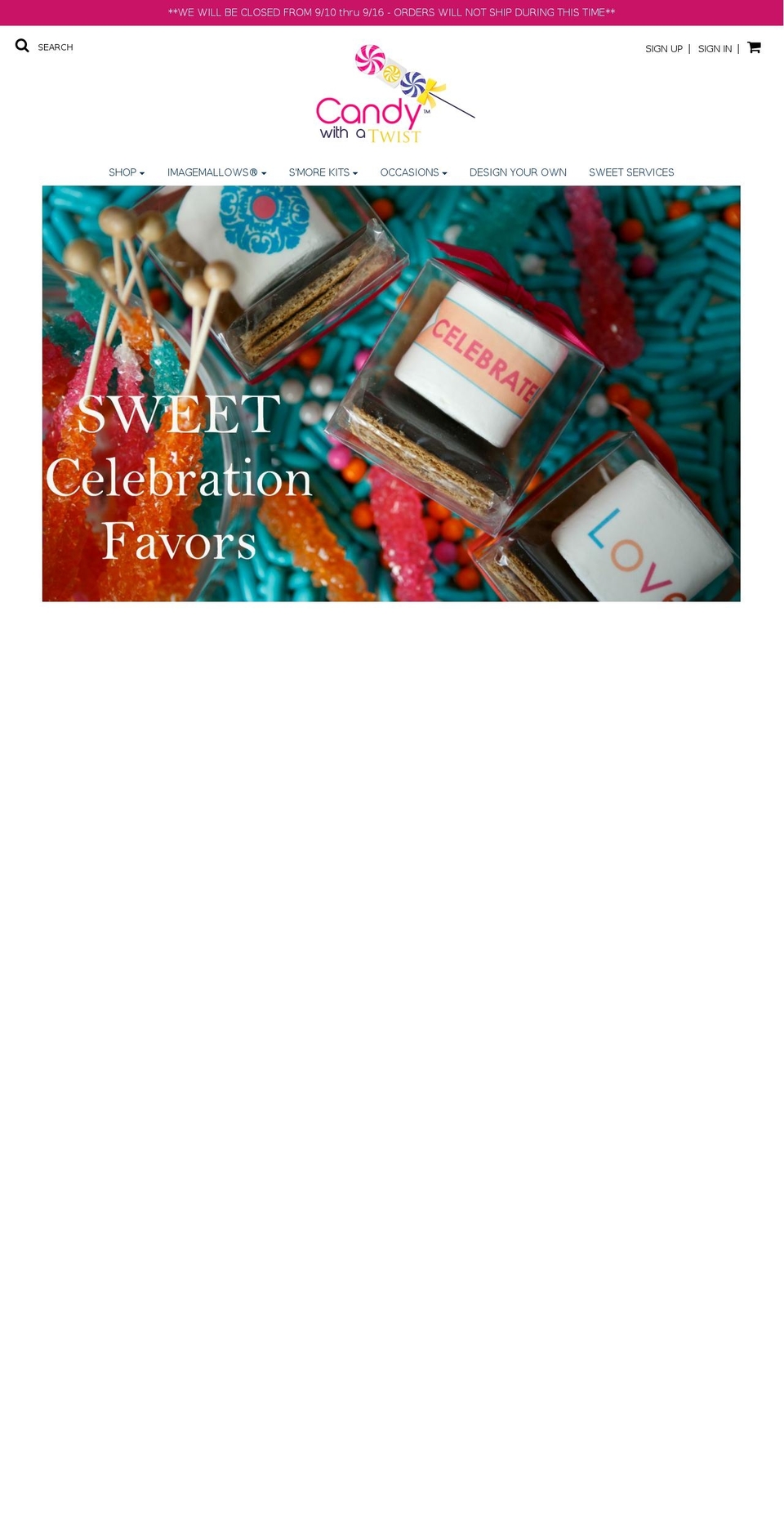 candywithatwist.com — Shopify storefront screenshot