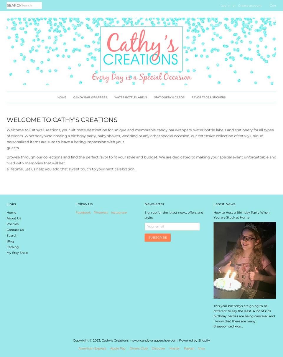 candywrappershop.com shopify website screenshot