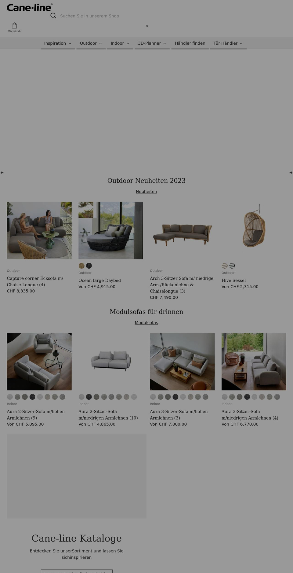 cane-line.ch shopify website screenshot