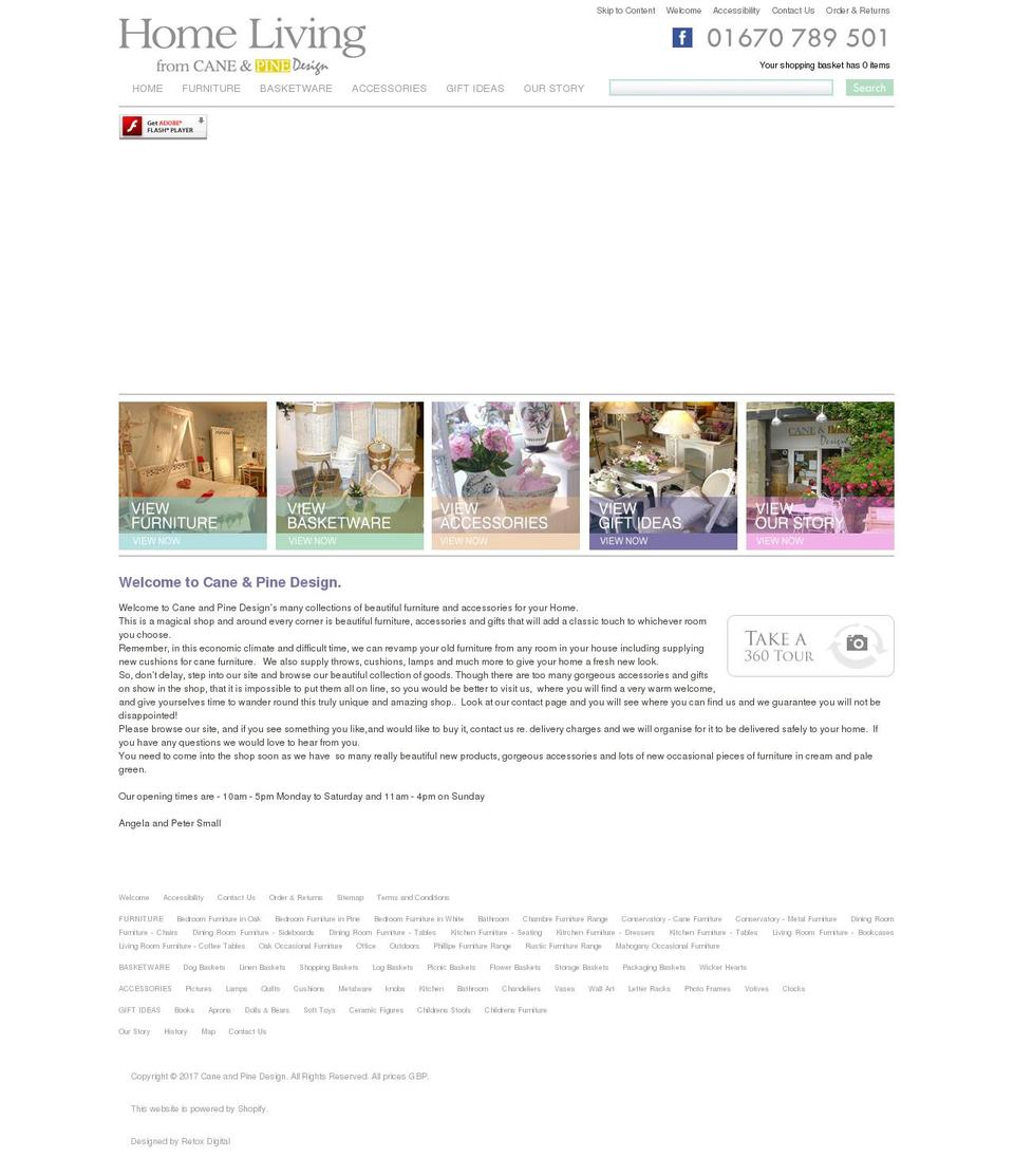 caneandpine.com shopify website screenshot