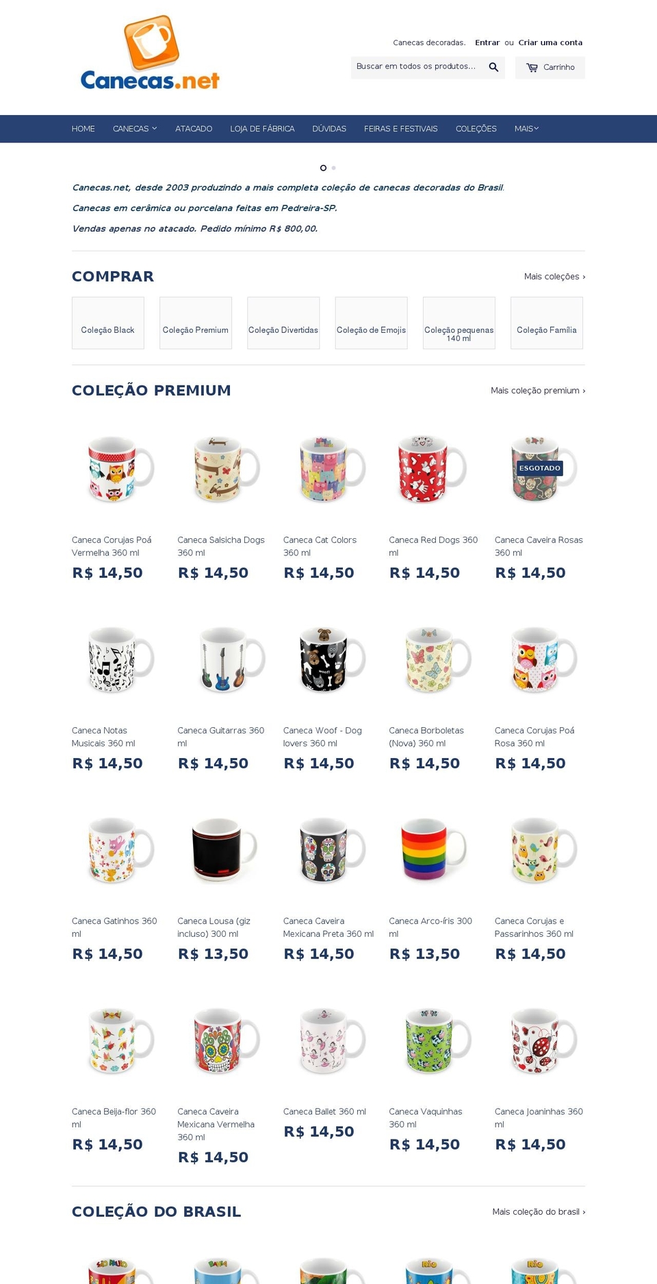 caneca.net shopify website screenshot