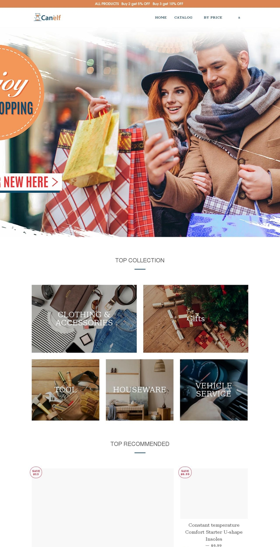 Crealter Shopify theme site example canelf.com